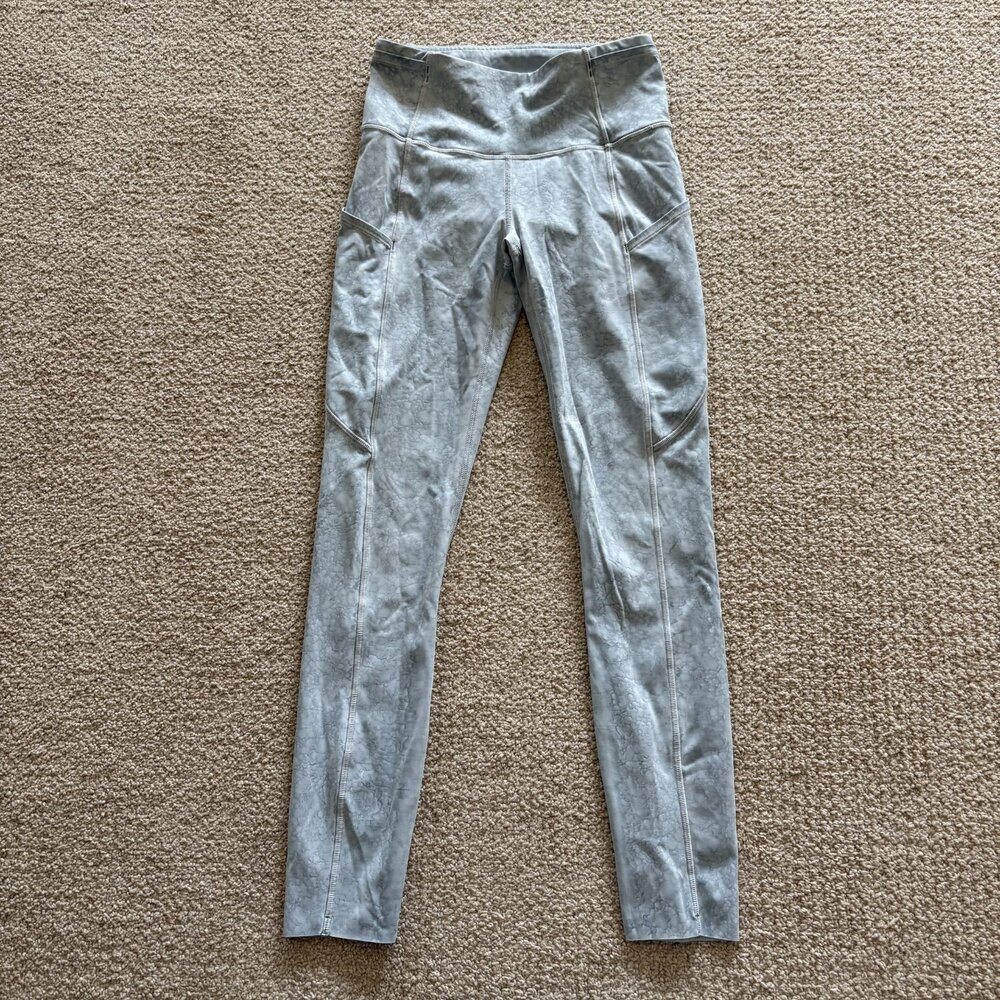 Lululemon Fast And Free High-Rise Tight 25 Leggings Womens 4 Gray Pockets Size 4